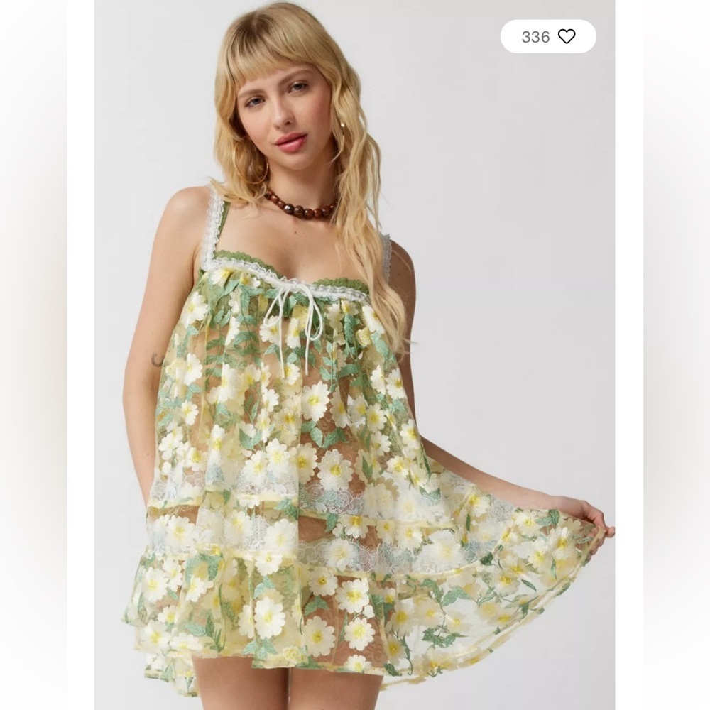 For love and lemons Rachel sheer floral mini dress